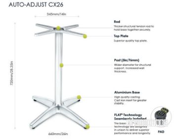 Picture of Test No Order - CX26 FLATTECH Auto Adjust Table Base 