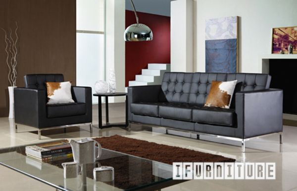 Picture of Test No Order - FLORENCE KNOLL Sofa Replica *Italian Leather - Armchair