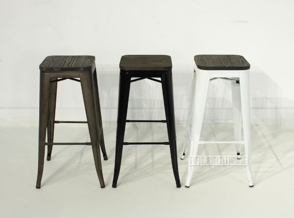 Picture of Test No Order - TOLIX Replica Bar Stool H76 with Rustic Elm Seat