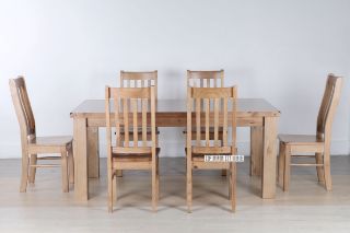 Picture of Test No Order - FRANCO 7PC Dining Set (Solid NZ Pine) - 1.8M Table + 6 Chairs 