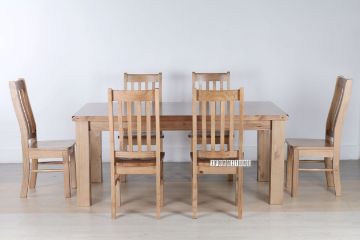 Picture of Test No Order - FRANCO 7PC Dining Set (Solid NZ Pine) - 1.8M Table + 6 Chairs 