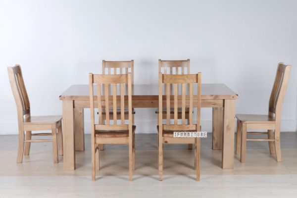 Picture of Test No Order - FRANCO 9PC Dining Set (Solid NZ Pine) - 2.1M Table + 8 Chairs