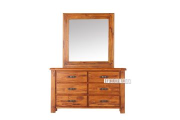 Picture of Test No Order - FOUNDATION Dressing Table with Mirror (Rustic Pine)