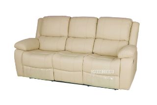 Picture of Test No Order - BRIGHTON Reclining Air Leather Sofa Range *Beige - 3 Seat with 2 Recliners (3RR)