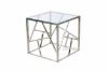 Picture of Test No Order - LELLA Square Clear Glass Side Table (Silver)