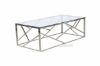 Picture of Test No Order - LELLA Rectangle Clear Glass Coffee Table (Silver)