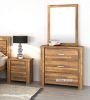 Picture of Test No Order - SARA 3-Drawer Solid Acacia Wood Dressing Table with Mirror