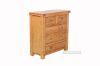 Picture of Test No Order - WESTMINSTER Solid Oak Wood 5-Drawer Tallboy