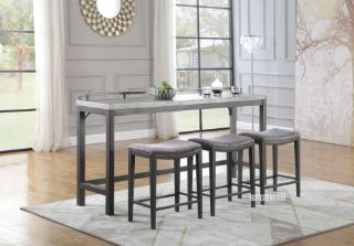 Picture of Test No Order - OXFORD 4PC Bar Set - 193cm Table + 3 Stools