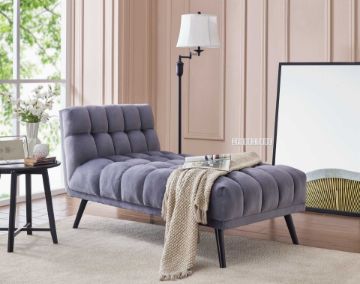 Picture of Test No Order - GALWAY Velvet Chaise Lounge (Grey)