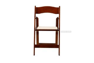 Picture of Test No Order - RETREAT Foldable Dining Chair - Light Brown Chair with White PU Seat