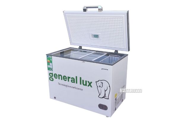 Picture of Test No Order - GENERAL LUX 285L CHEST FREEZER WITH LED LIGHT, GLASS SHELF & LOCK GLUX - 310F