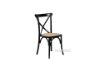 Picture of Test No Order - ALBION Solid Beech Cross Back Dining Chair with Rattan Seat (Black)