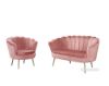 Picture of Test No Order - EVELYN Curved Flared Velvet Love Seat (Pink)