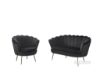 Picture of Test No Order - EVELYN Curved Flared Velvet Love Seat (Black)