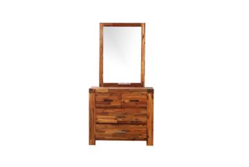 Picture of Test No Order - PHILIPPE 4-Drawer Dressing Table with Mirror (Rustic Java Colour)