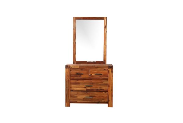 Picture of Test No Order - PHILIPPE 4-Drawer Dressing Table with Mirror (Rustic Java Colour)