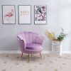 Picture of Test No Order - EVELYN Curved Flared Accent Velvet Chair (Violet/Purple)