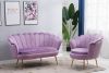 Picture of Test No Order - EVELYN Curved Flared Velvet Love Seat (Violet/Purple)