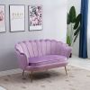 Picture of Test No Order - EVELYN Curved Flared Velvet Love Seat (Violet/Purple)