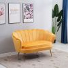 Picture of Test No Order - EVELYN Curved Flared Velvet Love Seat (Yellow)