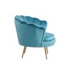 Picture of Test No Order - EVELYN Curved Flared Accent Velvet Chair (Blue)