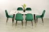 Picture of Test No Order - BIJOK 160 7PC Dining Set (White Marble Finishing) - 1 Dining Table + 6 Dining Chairs (Grey)