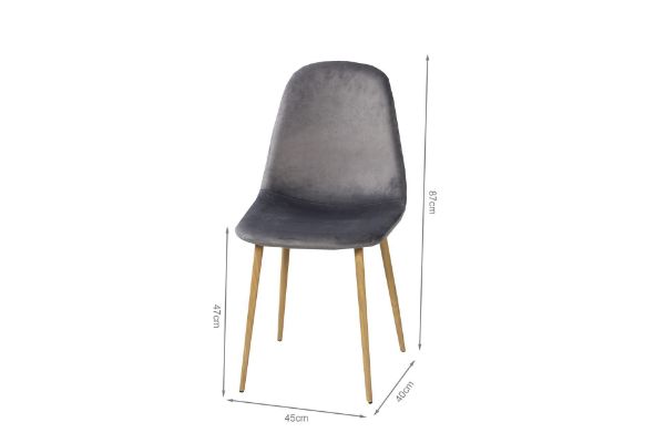 Picture of Test No Order - OSLO Velvet Dining Chair - Grey