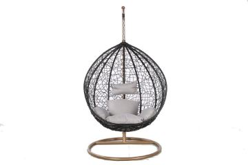 Picture of Test No Order - ALBURY Outdoor Rattan Hanging Egg Chair (Black)