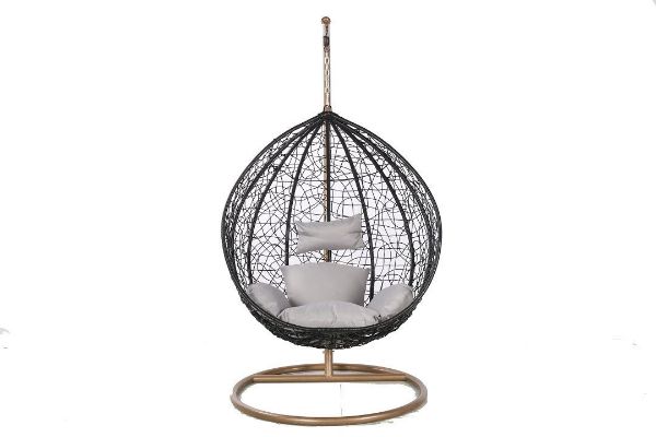 Picture of Test No Order - ALBURY Outdoor Rattan Hanging Egg Chair (Black)