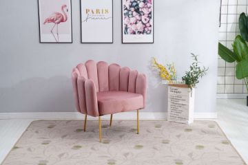 Picture of Test No Order - LISTON Curved Flared Accent Chair (Pink Velvet)