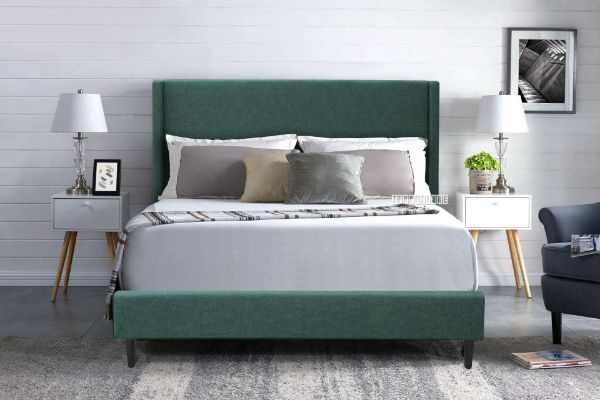 Picture of Test No Order - POOLE Bed Frame in Double/Queen Size (Green Velvet)