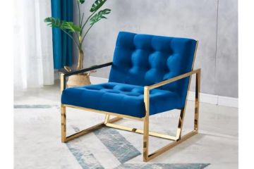 Picture of Test No Order - SCOTTI Velvet  Lounge Chair (Blue)