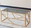 Picture of Test No Order - CLIO Rectangle Grey Glass with Golden Legs Coffee Table