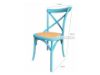 Picture of Test No Order - ALBION Solid Beech Cross Back Dining Chair with Rattan Seat (Blue)