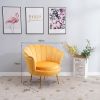 Picture of Test No Order - EVELYN Curved Flared Accent Velvet Chair (Yellow)