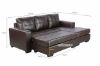 Picture of Test No Order - JESSIE Reversible Sectional Sofa/Sofa Bed with Ottoman (Dark Brown)