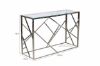 Picture of Test No Order - LELLA Rectangle Clear Glass Hall Table (Silver)