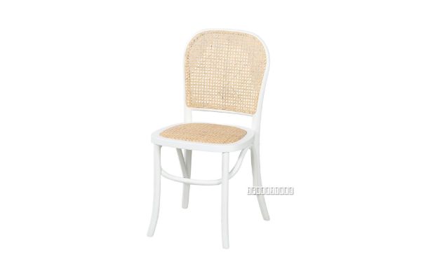 Picture of Test No Order - SYDNEE Solid Beech Rattan Back and Seat Dining Chair (White)