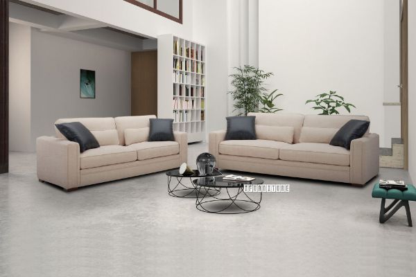 Picture of Test No Order - STANFORD Feather Filled Fabric Sofa in 3.5+2.5+1.5 Seat | Dust, Water & Oil Resistant (Cream Colour)