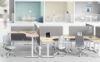 Picture of Test No Order - UP1 150/160 L-SHAPE Adjustable Height Desk (Oak Top White Base)