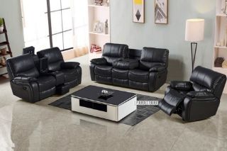 Picture of Test No Order - PASADENA Reclining Sofa (Black) - 3RRC+2RRC+1R Set