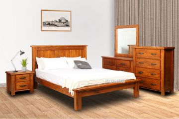 Picture of Test No Order - RIVERWOOD 4PC/5PC/6PC Bedroom Combo in Queen/ King Size (Rustic Pine)