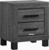 Picture of Test No Order - ROMNEY 2-Drawer Bedside Table (Grey)