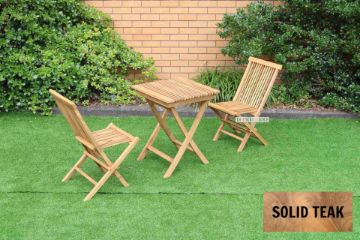 Picture of Test No Order - BALI Outdoor Solid Teak Wood D60 Square Table 3PC Dining Set