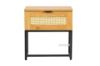 Picture of Test No Order - SAILOR 1-Drawer Bedside Table with Rattan (Oak Colour)