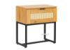 Picture of Test No Order - SAILOR 1-Drawer Bedside Table with Rattan (Oak Colour)