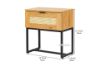 Picture of Test No Order - SAILOR 1-Drawer Bedside Table with Rattan (Oak Colour)