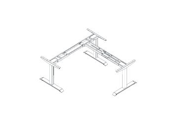 Picture of Test No Order - UP1 L-SHAPE Adjustable Desk Frame (White/Black)