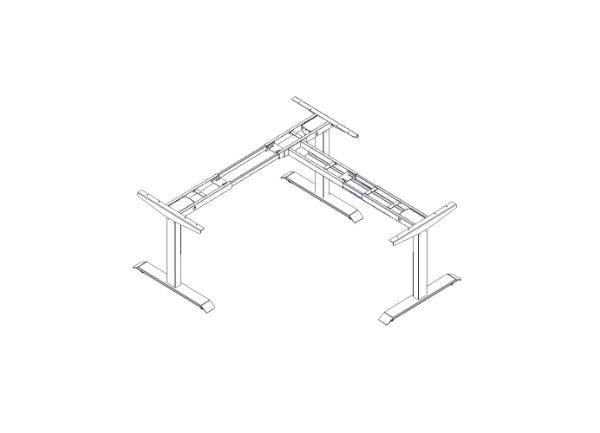 Picture of Test No Order - UP1 L-SHAPE Adjustable Desk Frame (White/Black)